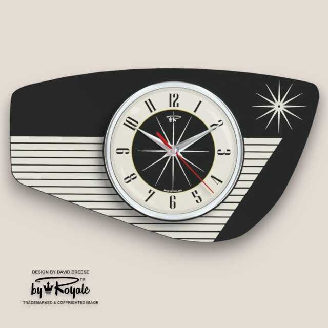 Mid Century Modern Royalexe Laminate Wall Clock - Radio Grill Design, Choose From 12 Colours - image 1