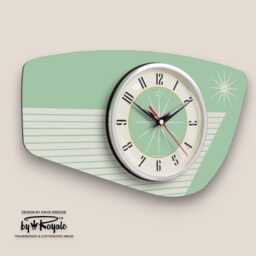 Mid Century Modern Royalexe Laminate Wall Clock - Radio Grill Design, Choose From 12 Colours - thumbnail 3