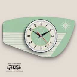 Mid Century Modern Royalexe Laminate Wall Clock - Radio Grill Design, Choose From 12 Colours - thumbnail 2