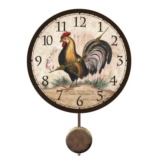 Rustic Rooster Pendulum Clock - image 1