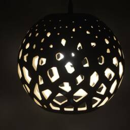 Handmade Cutwork Ceramic Semi Flush Mount Light, Warm Ambient Low Ceiling Fixture, Pineara - thumbnail 3