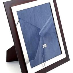 "sterling Silver Art Deco Photo Frame Tulip Wood Front 10"" X 8" - thumbnail 2