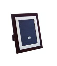 "sterling Silver Art Deco Photo Frame Tulip Wood Front 10"" X 8" - thumbnail 1