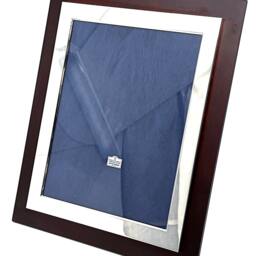 "sterling Silver Art Deco Photo Frame Tulip Wood Front 10"" X 8" - thumbnail 3