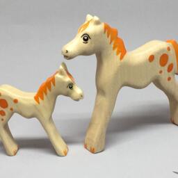 Toy Foal Wooden White Light Brown With Orange Spots Colourful Size 8, 0 X 7, 2 1, 5 cm - Bxhxs Ca. 15, 0 Gr - thumbnail 4