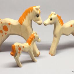 Toy Foal Wooden White Light Brown With Orange Spots Colourful Size 8, 0 X 7, 2 1, 5 cm - Bxhxs Ca. 15, 0 Gr - thumbnail 3