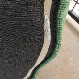 Handmade Green Vintage Rug Bean Bag Ottoman Pouf - thumbnail 4