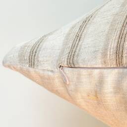 Neutral Farmhouse Beige Cream Striped Pillow Cover - thumbnail 4