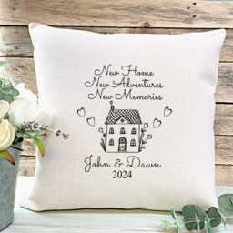 Personalised New Home Cushion, Housewarming Gift, Moving House Decor - thumbnail 4