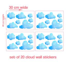 Cloud Wall Decals Set Of 20 Watercolor Nursery Stickers - thumbnail 3