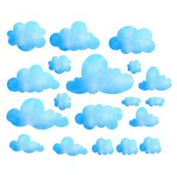 Cloud Wall Decals Set Of 20 Watercolor Nursery Stickers - thumbnail 2