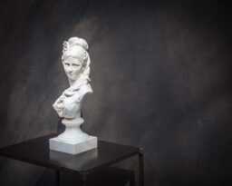 Plaster Bust Sculpture Carrier-Belleuse Style, Neoclassical Art Decor - thumbnail 1