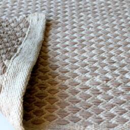 Cream White Geometric Rug Washable Scandinavian Cotton Rug - thumbnail 2