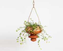 Terracotta Hanging Planter, Ceramic Plant Pot For Live House Plants - Us Shipping Includes All Taxes - thumbnail 1