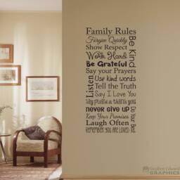 Family Rules Wall Decal Show Respect, Use Kind Words - thumbnail 1