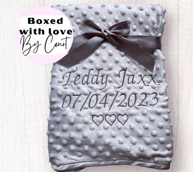Personalised Baby Blanket, Cute Dimple Gifts For Boy, Girl Gifts, Neutral Baby, Coming Home, Nursery - image 1