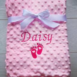 Personalised Baby Blanket, Cute Dimple Gifts For Boy, Girl Gifts, Neutral Baby, Coming Home, Nursery - thumbnail 3