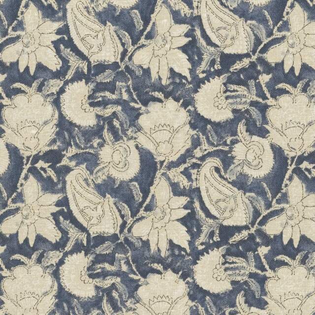 Ralph Lauren Belgrade Batik Floral Indigo Linen Pillow Cover