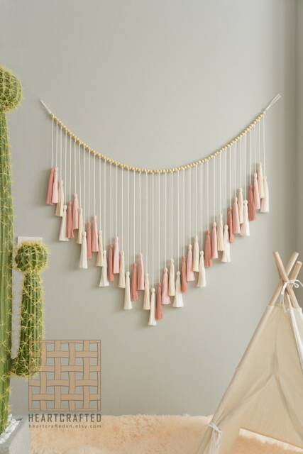 Tassel Garland, Macrame Wall Hanging, Boho Art, Home Decor, Color New Mom Gifts, Room Housewarming Gifts H35 - image 1