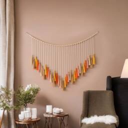 Tassel Garland, Macrame Wall Hanging, Boho Art, Home Decor, Color New Mom Gifts, Room Housewarming Gifts H35 - thumbnail 4