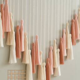 Tassel Garland, Macrame Wall Hanging, Boho Art, Home Decor, Color New Mom Gifts, Room Housewarming Gifts H35 - thumbnail 3