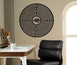 Maze Labyrinth Wall Decal Mystic Eye Vinyl Sticker Abstract Art Decor Home Interior Room Design 7(Nit - thumbnail 1