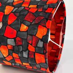 Handmade By Order Red Stone Marble Digital Print On Velvet Drum Lamp Shade Ceiling All Shapes & Sizes Available - thumbnail 4