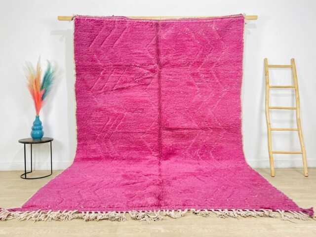 Pink Abstract Shag Moroccan Rug, Handmade Berber Wool Carpet, Modern Boho Living Room Decor, Hand Tufted Area Rug - image 1