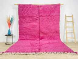 Pink Abstract Shag Moroccan Rug, Handmade Berber Wool Carpet, Modern Boho Living Room Decor, Hand Tufted Area Rug - thumbnail 1