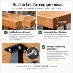 Firsby Xf Live Edge Dining Table Rustic Solid Wood Industrial Steel Legs Cotswold - thumbnail 3
