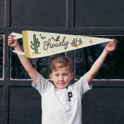 Howdy Felt Pennant - Vintage Wild West Cowboy Banner, Inspirational Kids Room Decor, Western Nursery Wall Art, Rustic Home Accent Gift - thumbnail 3