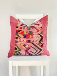 Vintage Embroidered Silk Textile Ethnic Piece Of Tradition Costume Pillow Cover
