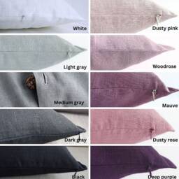 Linen Pillowcase Set Of 2 - Throw Pillow Covers, Decorative Cushion Shams, Long Lumbar For Sofa Or Bedroom Decor - thumbnail 4