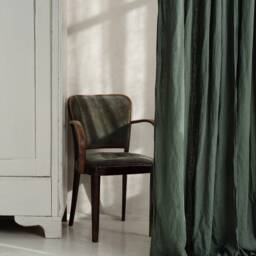 Dark Green Linen Curtains, Linen Curtain in Green, Forest Drop, Linens Greenery - thumbnail 2