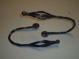 Hand Made Bespoke Distressed Silver Finish Wrought Iron Basket Curtain Tie Backs - thumbnail 2