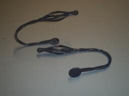 Hand Made Bespoke Distressed Silver Finish Wrought Iron Basket Curtain Tie Backs - thumbnail 3