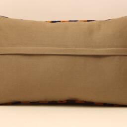 Handmade Turkish Kilim Lumbar Pillow, Wool Throw Pillow 12x20 - thumbnail 4