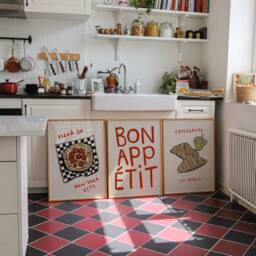 Set Of 3 City Food Prints, Retro Cooking Wall Art, Kitchen Aesthetic Decor, Gallery Wall, Home Inspo, Unframed - thumbnail 2