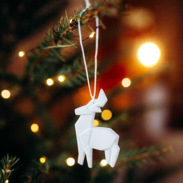 Origami Deer, Christmas Ornament, Decorations, Deer Figurines, Santa's Dasher, Xmas Gift - image 1