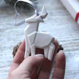Origami Deer, Christmas Ornament, Decorations, Deer Figurines, Santa's Dasher, Xmas Gift - thumbnail 3