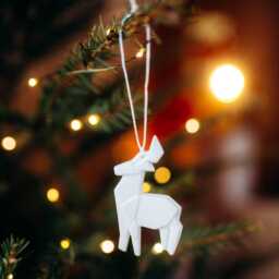 Origami Deer, Christmas Ornament, Decorations, Deer Figurines, Santa's Dasher, Xmas Gift
