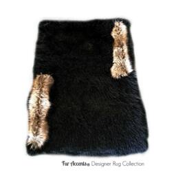 Faux Fur Shag Sheepskin Throw Rug - Shaggy Soft Thick Coyote Wolf Trimmed Rectangle Carpet Accents Designer Rugs Usa - thumbnail 4