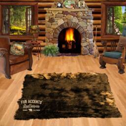 Faux Fur Shag Sheepskin Throw Rug - Shaggy Soft Thick Coyote Wolf Trimmed Rectangle Carpet Accents Designer Rugs Usa - thumbnail 2
