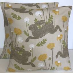 "2 X Studio G March Hares Linen Cushion Covers 16"" 18"" 20"" 22"" 24" - thumbnail 2