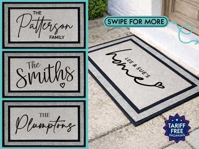 Family Name Front Entrance Doormat, Personalised Outdoor Rug - image 1