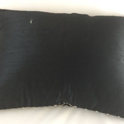 Italian Fabric, Black Marco Sateen With Lurex Embroidered Face, Black Shantung Back Cushion Covers - thumbnail 3