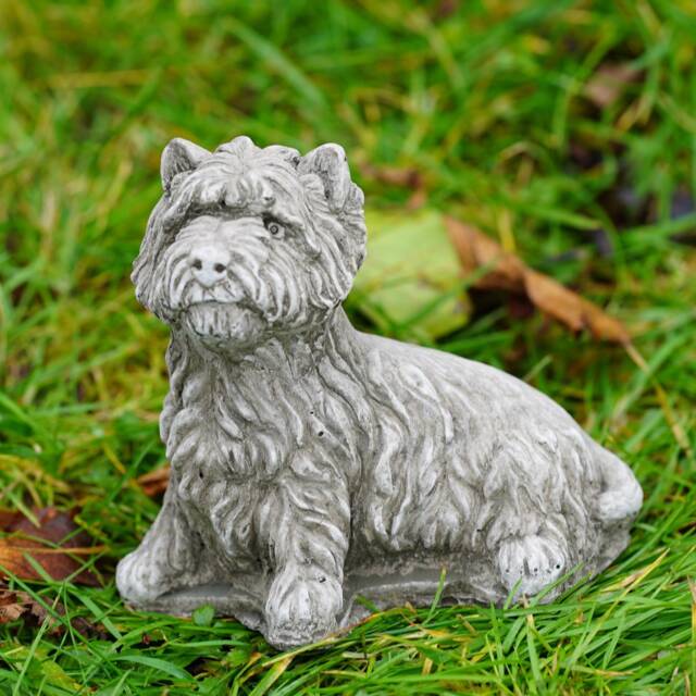 Westie Puppy Dog Stone Statue - Animal Outdoor Garden Ornament Decoration British Pet Gift - image 1