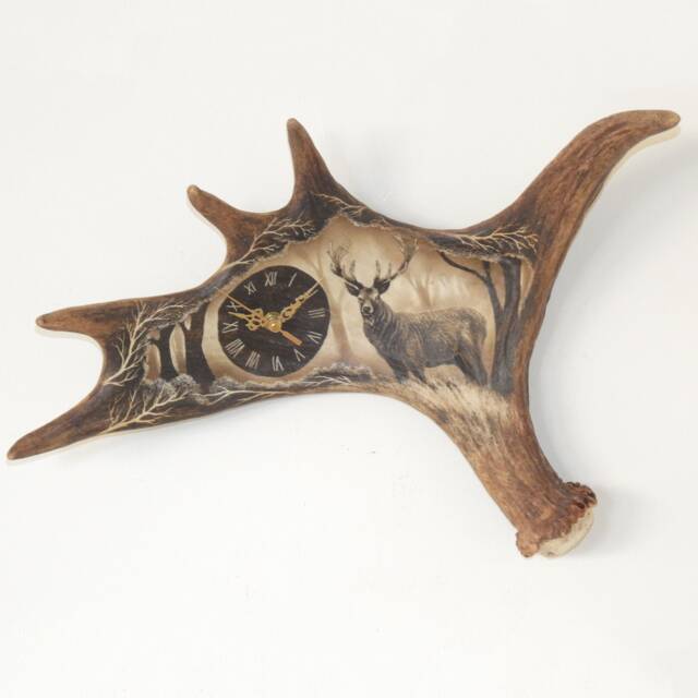 Real Moose Antler Carving Shows Standing Deer - image 1