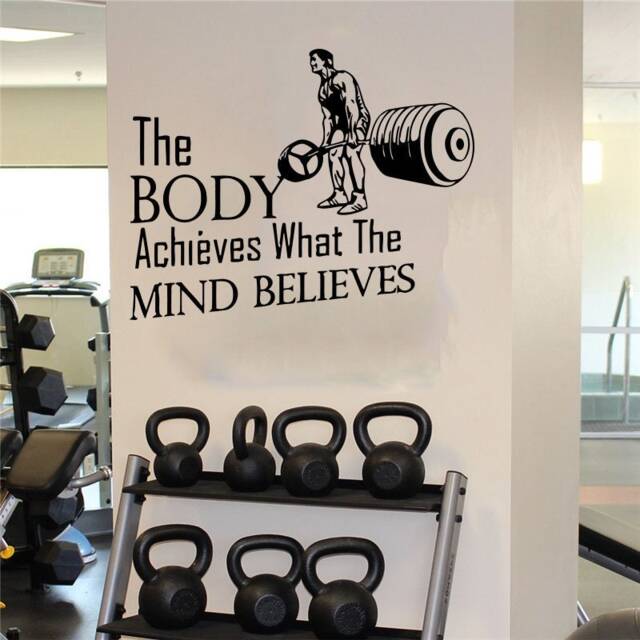 Motivational Gym Wall Decal Fitness Quote Decor T763 - image 1
