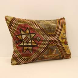 Rug Lumbar Kilim Pillow 14x20 Inch(35x50 cm Bohoturkish Kilim Pillowcover Chair Small Oblong Cushion Cover Tribal Pillow 4Bef-147 - thumbnail 2